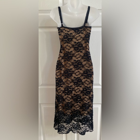 Ann Ferriday Vintage Dress Black Lace Slip Dress Sleeveless Straps size OS - Picture 3 of 16